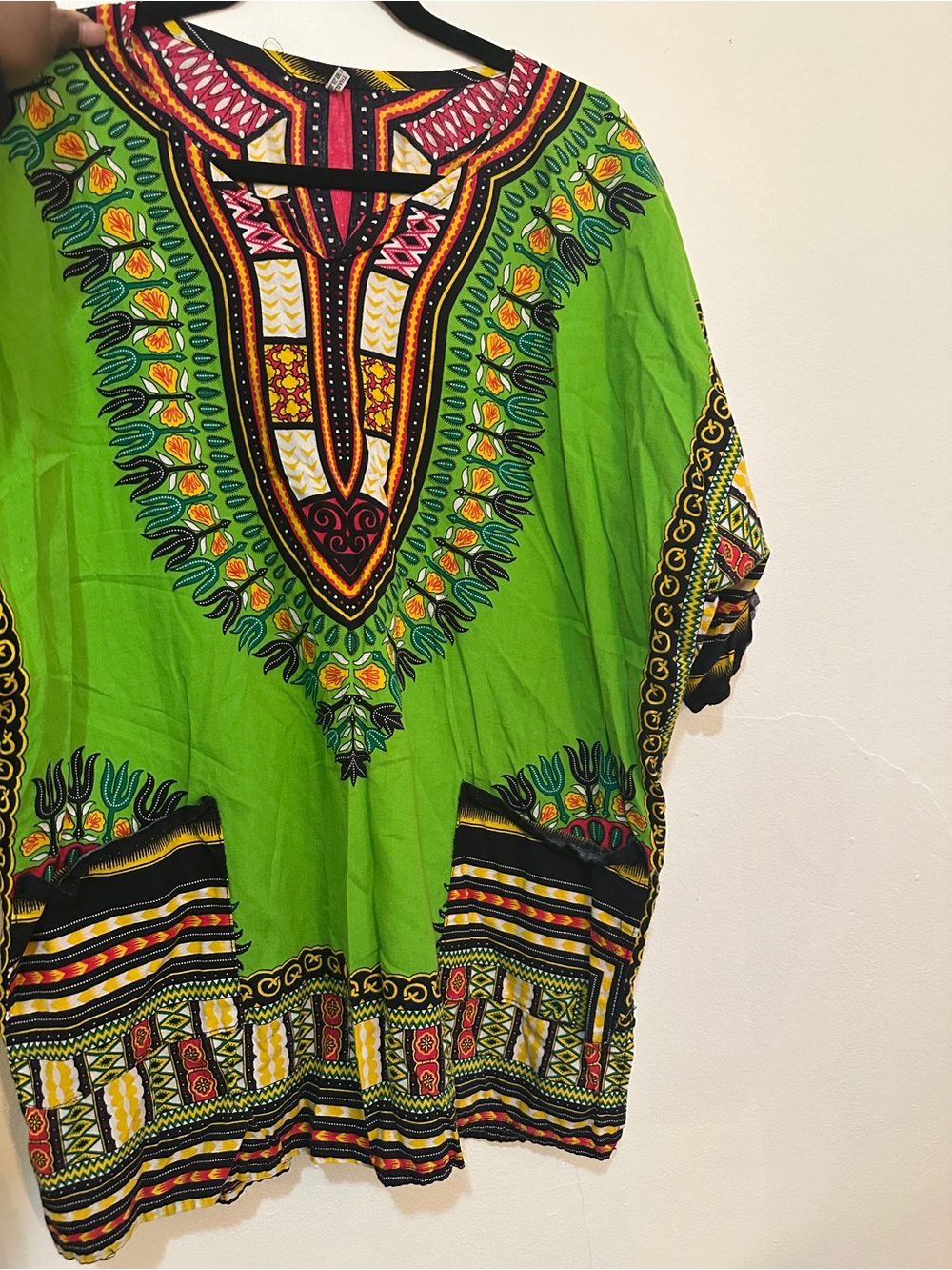 Thailand made Green Printed Dashiki Top